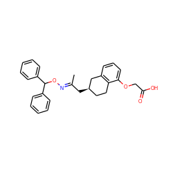 C/C(C[C@@H]1CCc2c(cccc2OCC(=O)O)C1)=N\OC(c1ccccc1)c1ccccc1 ZINC000003943703