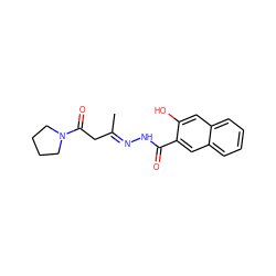 C/C(CC(=O)N1CCCC1)=N\NC(=O)c1cc2ccccc2cc1O ZINC000013140619