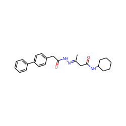 C/C(CC(=O)NC1CCCCC1)=N\NC(=O)Cc1ccc(-c2ccccc2)cc1 ZINC000012362373