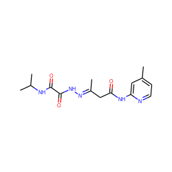 C/C(CC(=O)Nc1cc(C)ccn1)=N\NC(=O)C(=O)NC(C)C ZINC000004697913