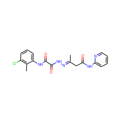 C/C(CC(=O)Nc1ccccn1)=N\NC(=O)C(=O)Nc1cccc(Cl)c1C ZINC000004561527