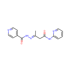 C/C(CC(=O)Nc1ccccn1)=N\NC(=O)c1ccncc1 ZINC000100494933