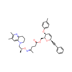 C/C(CCC(=O)OC[C@@H]1O[C@H](C#Cc2ccccc2)C=C[C@@H]1Oc1ccc(C)cc1)=N/O[C@@H](C)CN1CCCc2nc(C)c(C)cc21 ZINC000008035643