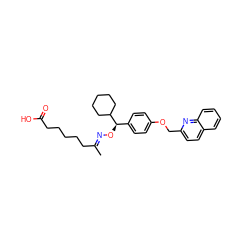 C/C(CCCCCC(=O)O)=N\O[C@H](c1ccc(OCc2ccc3ccccc3n2)cc1)C1CCCCC1 ZINC000013557745