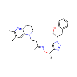 C/C(CCN1CCCc2nc(C)c(C)cc21)=N\O[C@@H](C)c1cn([C@H](CO)Cc2ccccc2)nn1 ZINC000003965289