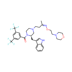 C/C(CCN1CCN(C(=O)c2cc(C(F)(F)F)cc(C(F)(F)F)c2)[C@H](Cc2c[nH]c3ccccc23)C1)=N/OCCN1CCOCC1 ZINC000028570796