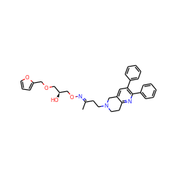 C/C(CCN1CCc2nc(-c3ccccc3)c(-c3ccccc3)cc2C1)=N\OC[C@@H](O)COCc1ccco1 ZINC000034149295