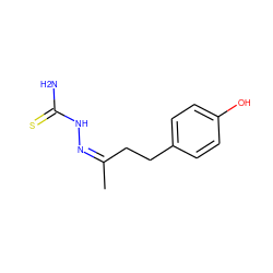 C/C(CCc1ccc(O)cc1)=N/NC(N)=S ZINC000000225784