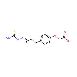 C/C(CCc1ccc(OCC(=O)O)cc1)=N\NC(N)=S ZINC000299861252