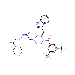 C/C(CN1CCN(C(=O)c2cc(C(F)(F)F)cc(C(F)(F)F)c2)[C@H](Cc2c[nH]c3ccccc23)C1)=N/OC[C@@H](C)N1CCOCC1 ZINC000028570533