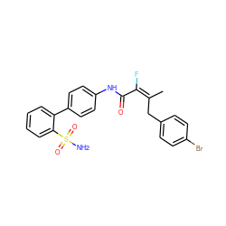 C/C(Cc1ccc(Br)cc1)=C(\F)C(=O)Nc1ccc(-c2ccccc2S(N)(=O)=O)cc1 ZINC000013444894