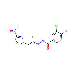 C/C(Cn1nnc([N+](=O)[O-])n1)=N\NC(=O)c1ccc(Cl)c(Cl)c1 ZINC000005009677