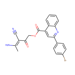 C/C(N)=C(/C#N)C(=O)COC(=O)c1cc(-c2ccc(Br)cc2)nc2ccccc12 ZINC000009562819