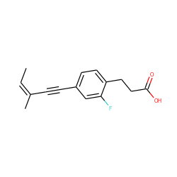 C/C=C(/C)C#Cc1ccc(CCC(=O)O)c(F)c1 ZINC000203531066