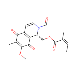 C/C=C(/C)C(=O)OC[C@@H]1C2=C(C=CN1C=O)C(=O)C(C)=C(OC)C2=O ZINC000085834865