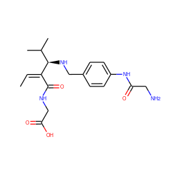 C/C=C(\C(=O)NCC(=O)O)[C@H](NCc1ccc(NC(=O)CN)cc1)C(C)C ZINC000096283435