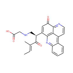 C/C=C(\C)C(=O)[C@@H](CNCC(=O)O)C1=CC(=O)c2nccc3c2c1nc1ccccc13 ZINC000103195053