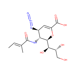 C/C=C(\C)C(=O)N[C@@H]1[C@@H](N=[N+]=[N-])C=C(C(=O)O)O[C@H]1[C@H](O)[C@H](O)CO ZINC000299827631