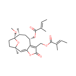 C/C=C(\C)C(=O)OCC1=C2/C(=C\[C@@]3(C)CC[C@](OC)(O3)[C@H](C)C[C@@H]2OC(=O)/C(C)=C/C)OC1=O ZINC000222910931