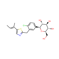 C/C=C(\C)c1cnc(Cc2cc([C@@H]3O[C@H](CO)[C@@H](O)[C@H](O)[C@H]3O)ccc2Cl)s1 ZINC000066076590