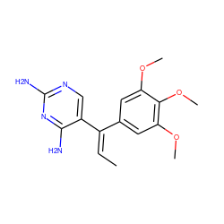 C/C=C(\c1cc(OC)c(OC)c(OC)c1)c1cnc(N)nc1N ZINC000013760476