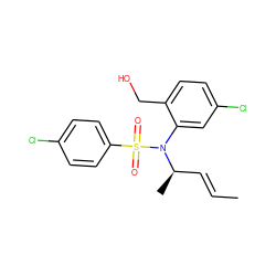 C/C=C/[C@@H](C)N(c1cc(Cl)ccc1CO)S(=O)(=O)c1ccc(Cl)cc1 ZINC000028823236