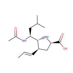 C/C=C/[C@@H]1C[C@H](C(=O)O)N[C@H]1[C@H](CC(C)C)NC(C)=O ZINC000013645225