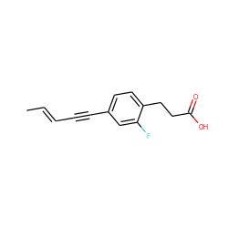 C/C=C/C#Cc1ccc(CCC(=O)O)c(F)c1 ZINC000653722894