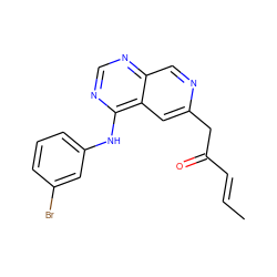 C/C=C/C(=O)Cc1cc2c(Nc3cccc(Br)c3)ncnc2cn1 ZINC000040979602