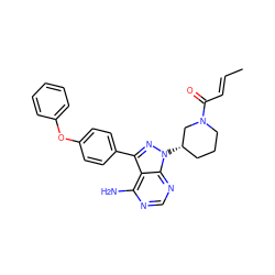 C/C=C/C(=O)N1CCC[C@H](n2nc(-c3ccc(Oc4ccccc4)cc3)c3c(N)ncnc32)C1 ZINC000096167585