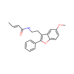 C/C=C/C(=O)NCCc1c(-c2ccccc2)oc2ccc(OC)cc12 ZINC000013474365