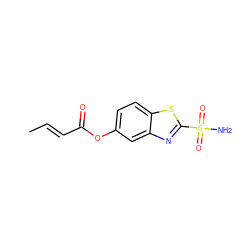 C/C=C/C(=O)Oc1ccc2sc(S(N)(=O)=O)nc2c1 ZINC000026499918