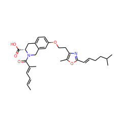 C/C=C/C=C(\C)C(=O)N1Cc2cc(OCCc3nc(/C=C/CCC(C)C)oc3C)ccc2C[C@H]1C(=O)O ZINC000073221649