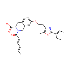 C/C=C/C=C/C(=O)N1Cc2cc(OCCc3nc(/C(=C/C)CC)oc3C)ccc2C[C@H]1C(=O)O ZINC000073223869