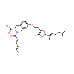 C/C=C/C=C/C(=O)N1Cc2cc(OCCc3nc(/C(C)=C/CCC(C)C)oc3C)ccc2C[C@H]1C(=O)O ZINC000073279110