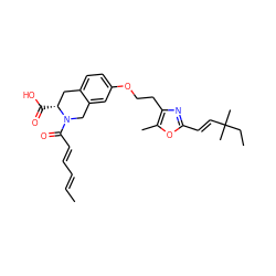 C/C=C/C=C/C(=O)N1Cc2cc(OCCc3nc(/C=C/C(C)(C)CC)oc3C)ccc2C[C@H]1C(=O)O ZINC000073221462