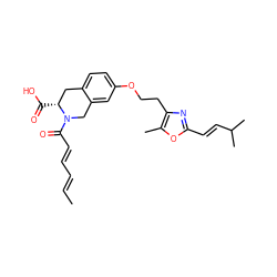 C/C=C/C=C/C(=O)N1Cc2cc(OCCc3nc(/C=C/C(C)C)oc3C)ccc2C[C@H]1C(=O)O ZINC000038471554