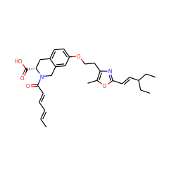 C/C=C/C=C/C(=O)N1Cc2cc(OCCc3nc(/C=C/C(CC)CC)oc3C)ccc2C[C@H]1C(=O)O ZINC000073221468