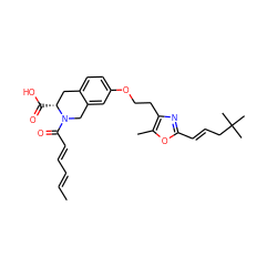 C/C=C/C=C/C(=O)N1Cc2cc(OCCc3nc(/C=C/CC(C)(C)C)oc3C)ccc2C[C@H]1C(=O)O ZINC000038383390