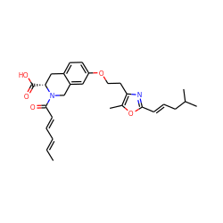 C/C=C/C=C/C(=O)N1Cc2cc(OCCc3nc(/C=C/CC(C)C)oc3C)ccc2C[C@H]1C(=O)O ZINC000003990563