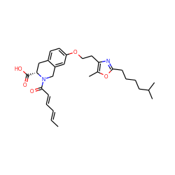 C/C=C/C=C/C(=O)N1Cc2cc(OCCc3nc(CCCCC(C)C)oc3C)ccc2C[C@H]1C(=O)O ZINC000073221643