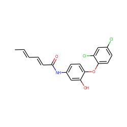 C/C=C/C=C/C(=O)Nc1ccc(Oc2ccc(Cl)cc2Cl)c(O)c1 ZINC000064553844