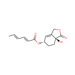 C/C=C/C=C/C(=O)O[C@@H]1C=C2COC(=O)[C@]2(O)CC1 ZINC000027999027