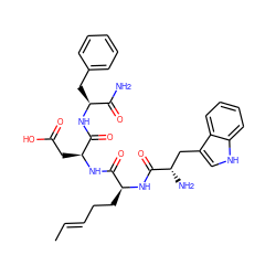 C/C=C/CC[C@H](NC(=O)[C@@H](N)Cc1c[nH]c2ccccc12)C(=O)N[C@@H](CC(=O)O)C(=O)N[C@@H](Cc1ccccc1)C(N)=O ZINC000026380820