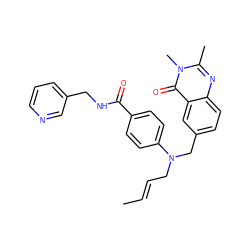 C/C=C/CN(Cc1ccc2nc(C)n(C)c(=O)c2c1)c1ccc(C(=O)NCc2cccnc2)cc1 ZINC000072107188