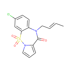 C/C=C/CN1C(=O)c2cccn2S(=O)(=O)c2cc(Cl)ccc21 ZINC000005833154