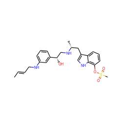 C/C=C/CNc1cccc([C@@H](O)CN[C@H](C)Cc2c[nH]c3c(OS(C)(=O)=O)cccc23)c1 ZINC000028335090