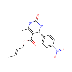 C/C=C/COC(=O)C1=C(C)NC(=O)N[C@@H]1c1ccc([N+](=O)[O-])cc1 ZINC000004380837