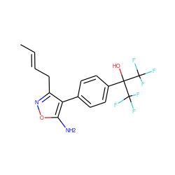 C/C=C/Cc1noc(N)c1-c1ccc(C(O)(C(F)(F)F)C(F)(F)F)cc1 ZINC000028569392