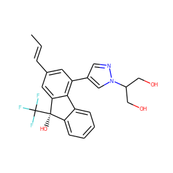 C/C=C/c1cc(-c2cnn(C(CO)CO)c2)c2c(c1)[C@](O)(C(F)(F)F)c1ccccc1-2 ZINC000144920334